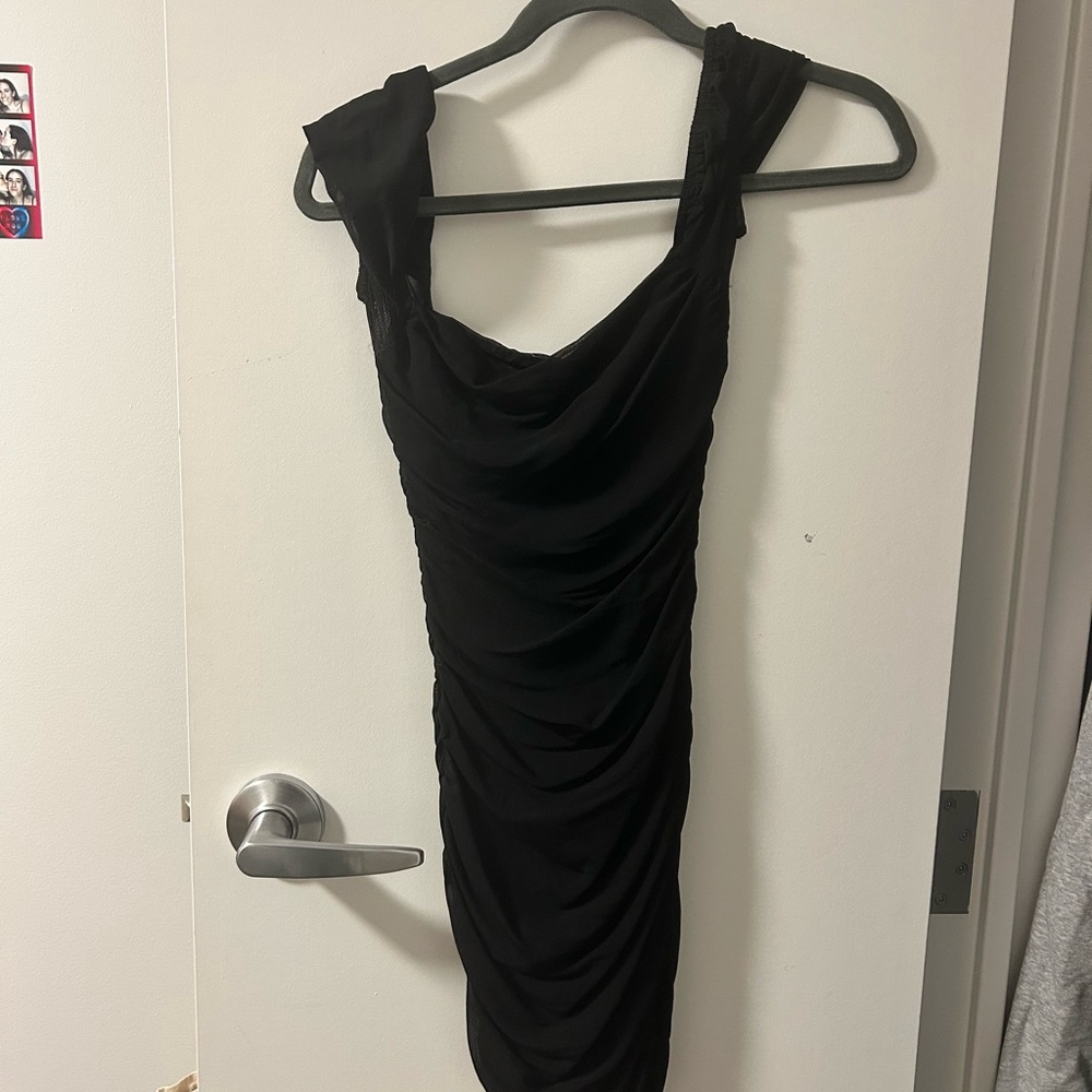 Princess Polly Black Ruched Mini Dress